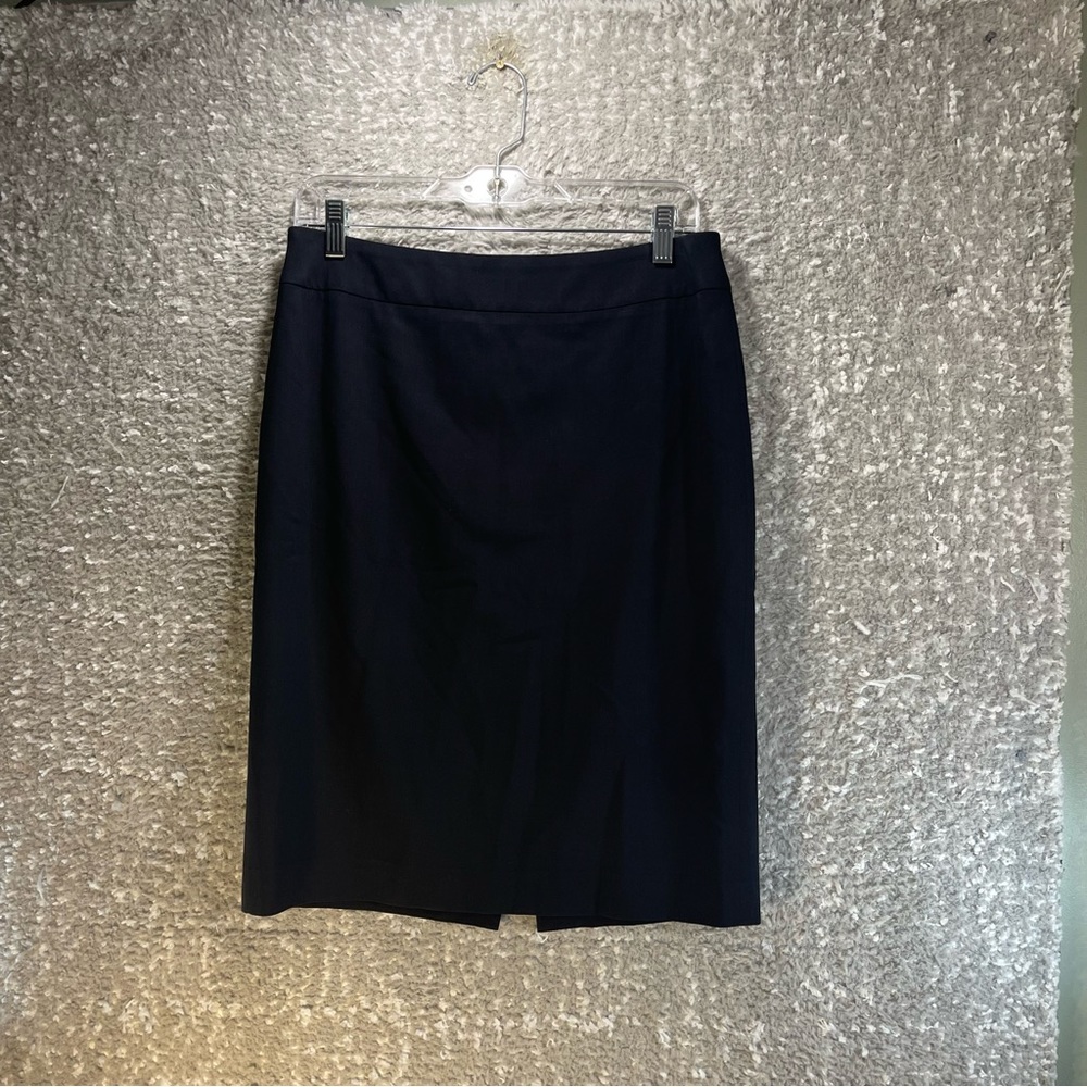 Armani Collezioni Womens Black Wool Blend Zip Back A Line Skirt Lined Size 6